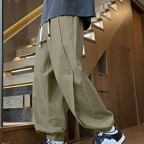 Boys Cargo Pants Casual Drawstring Elastic Wasit Trousers Soft Comfy Lounge Hiking Pants for Kids 9-17 Years2