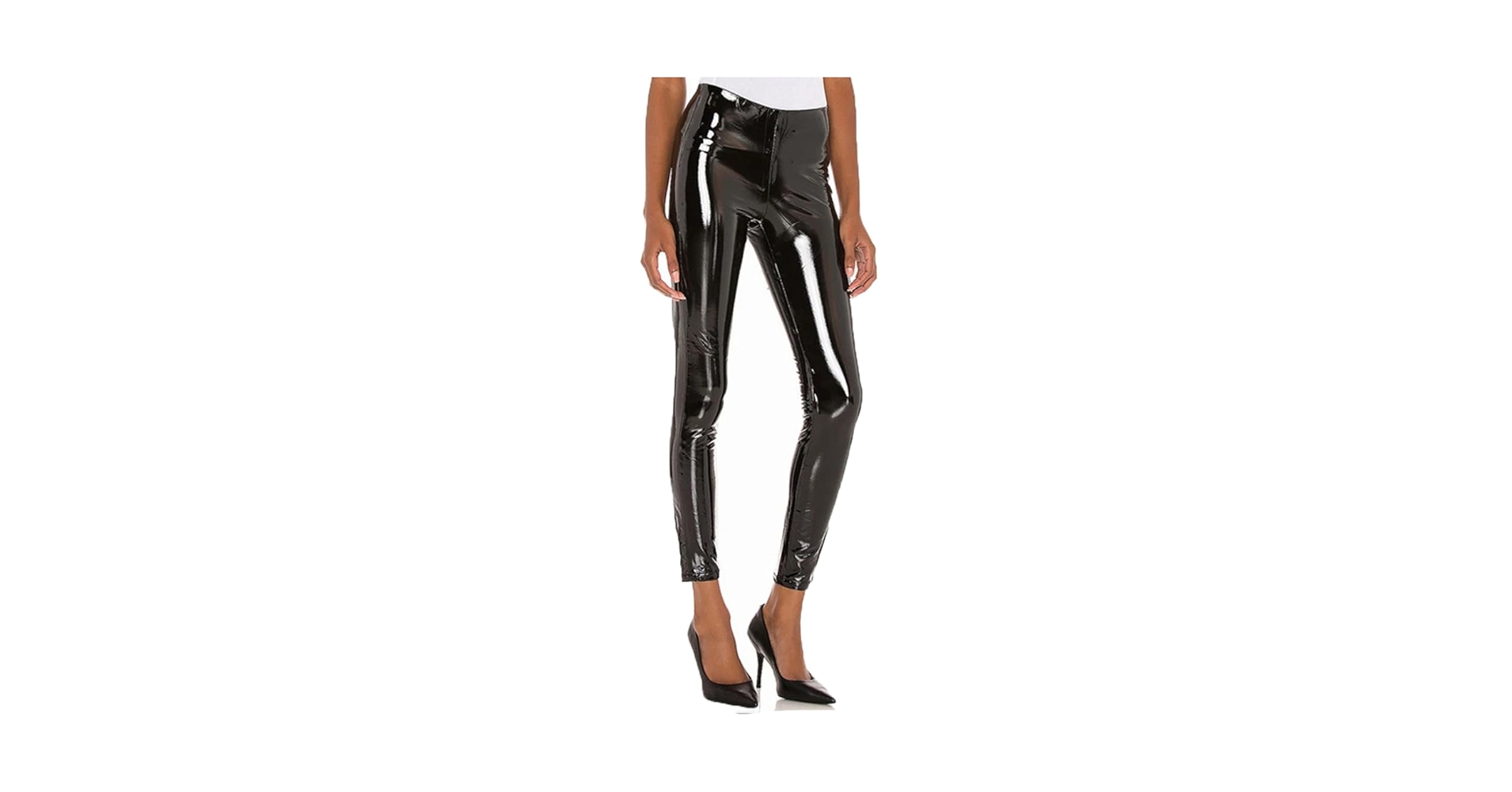 Wvapzxx Slim Patent Leather Pants for Women Back Zipper