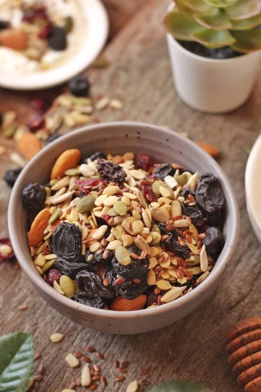 Image of ROYAL ROOTS Mixed Dry Fruits 900g, Nutmix|Mix Dry Fruit | Blend of Dried Almonds, Cashews, Black & Green Raisins, Cranberries & More | Panchmeva