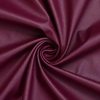 SOF Fabrics Upholstery Rexine Fabric/Artificial Leather Sheet - 140 cms Width - PU Mix, Matte Finish - 1 Meter Multiple Maroon