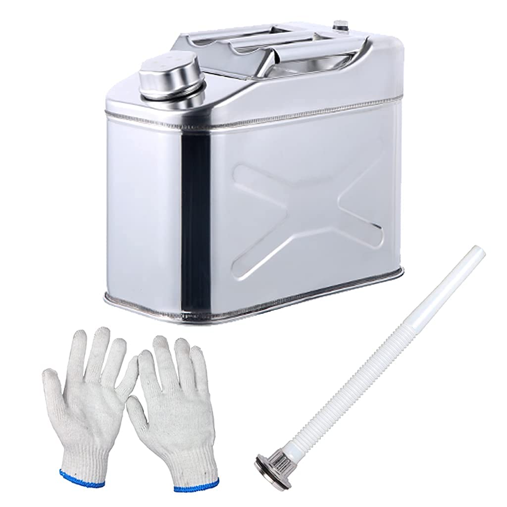 Tanica Carburante In Acciaio Inox 10/20 Litri – Serbatoio Benzina E Diesel Con Tubo, Portatile E Resistente Per Viaggi E Campeggio - 3