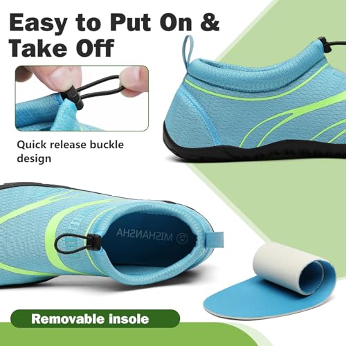 Mishansha Badeschuhe Herren Damen Wasserschuhe Atmungsaktive Schnell Trocknend Schwimmschuhe rutschfeste Leicht Barfußschuhe fur Männer Frauen, Himmel Blau, 41 EU