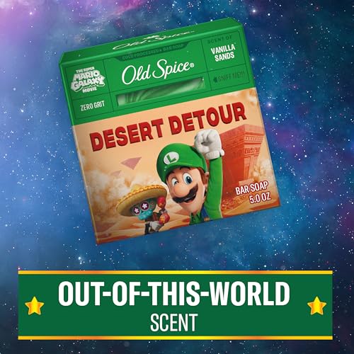 Old Spice Bar Soap for Men, x The Super Mario Galaxy Movie, Cold Pressed with Grit, Made with Natural Oils & Plant Based Cleanser, Vanilla Sands with Warm Vanilla & Cream Scent, 5.0 oz - image 7