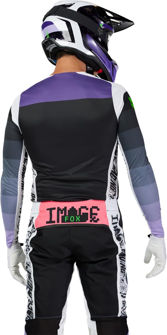 Fox Flexair Grid Maglia da Motocross, Nero/Porpora, L