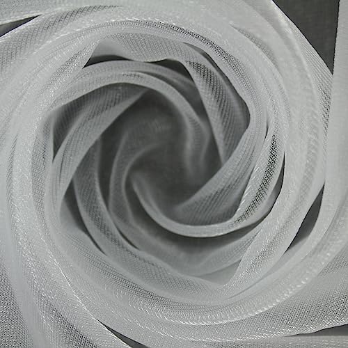 TELA DE GASA SPARLING CARNAVAL DE COLOR LISO POR METROS, ANCHO 150cm (1 METRO, BLANCO)