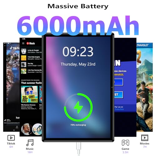 Image of Tablet Android Tablets, 2024 New Octa-Core Android 13 Unlocked Tablet with SIM Card Slot, 128GB ROM+4GB RAM, 10 Inch 5MP+13MP Camera /5G WIFI GPS /BT /6000mAh /1280*800 IPS Screen /Cellular Tablet