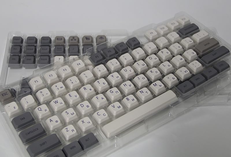 KCYSLY Revelation XDA Height Multi-Language 133 Keys Small Full Set PBT Thermal Sublimation Customized Keycaps for 60/64/84/98/10 Gaming Mechanical Keyboard MX Switch (Russian)
