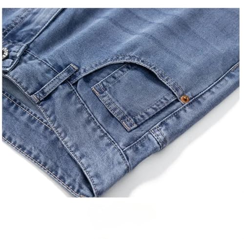 Men Lyocell Thin Jeans Soft Wide Trousers Straight Comfortable Loose Denim Pants Streetwear3