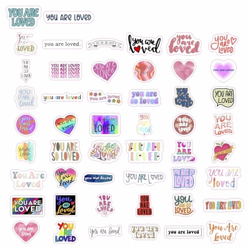 Image of 50Pcs You are Loved Stickers for Water Bottles - You are Loved Gifts, Gifts for Women & Men