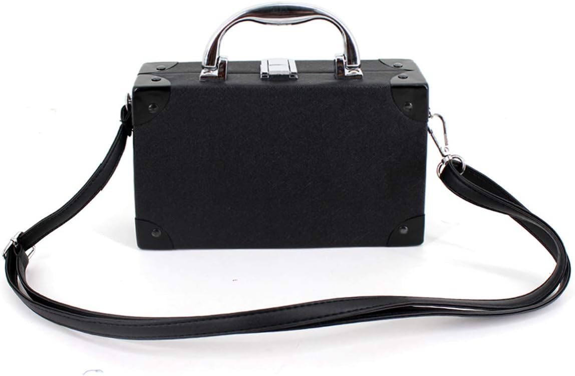 Vintage Radio Recorder Clutch Handbag Leather Top Metal Handle Crossbody Small Box Bag Shoulder Bag - Image 4