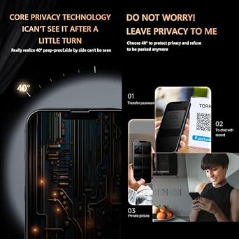 プライバシースクリーンプロテクター Infinix Zero 40 5G用 強化ガラスフィルム アンチスパイ 傷防止 光沢仕上げ 傷防止 高感度 ブラック 3枚パック