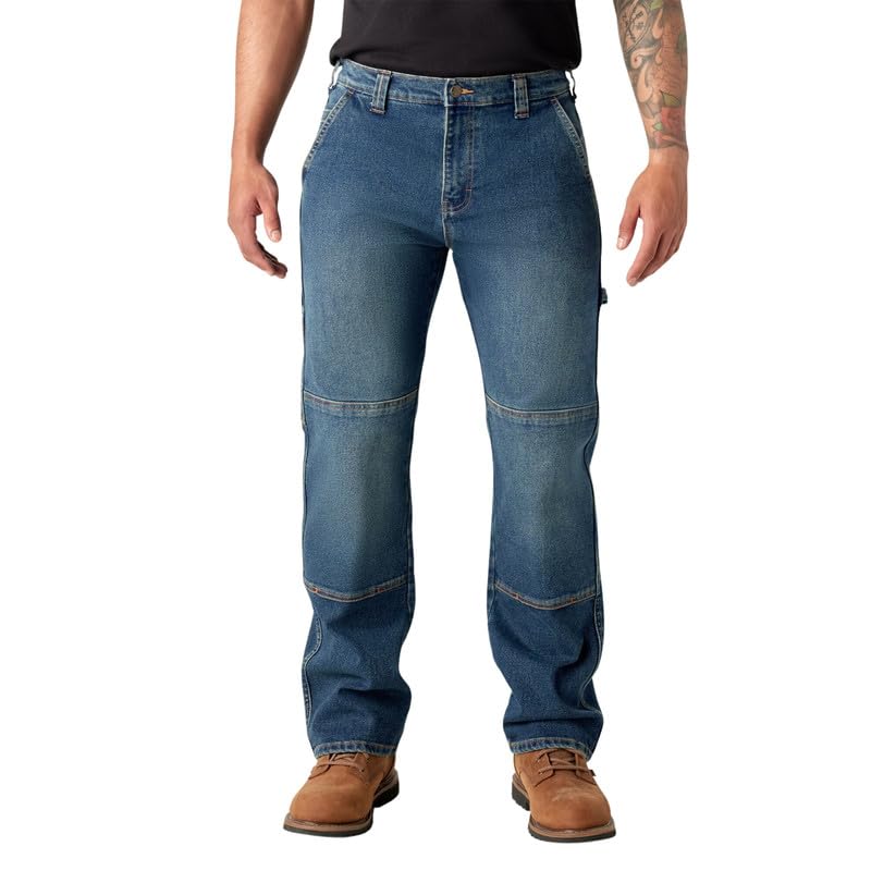 Dickies Men's Flex Relaxed Fit Double Knee Jeans