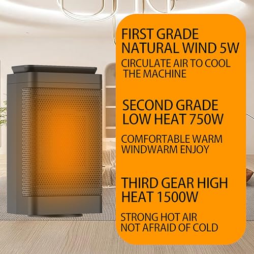 Space Heater, 1500w Portable Heater, 60° Oscillating, Remote Control, Smart Timer, Thermostat Overheating and Tip-Over Protection Room Heater for Home Office Bedroom - Image 7