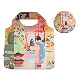 [のレン] エコバッグ 和柄 (ジャパノラマ/関西)/ エコバック 折り畳み 折りたたみ コンパクト/母の日 父の日 敬老の日 誕生日 日本土産 ノベルティー/和柄エコバック大仏 鳥居 舞妓 神戸ポートタワー 熊手 七福神 高野山 関西/京都 大阪 兵庫 奈良 和歌山
