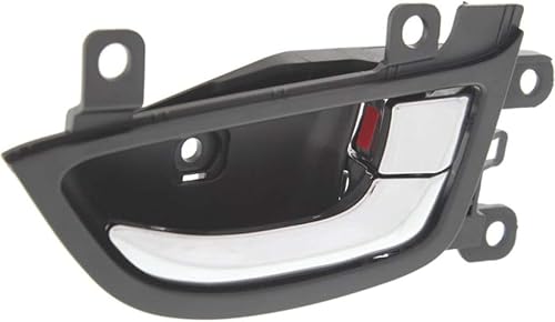 Miniatura 3 de Para Hyundai Elantra Coupé 2013 2014 Manija de puerta interior delantera, lado pasajero Bisel negro con palanca cromada | Con botón de bloqueo de