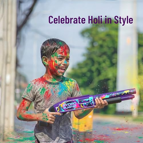 Image of Mirana Hydro Blaster - Electronic Water Toy Gun for Kids - Powerful Spray, Easy Refill & Rechargeable Battery - 2 Trigger Modes - For Pool, Beach & Outdoor Parties - For Boys & Girls 4+ Years (Purple)