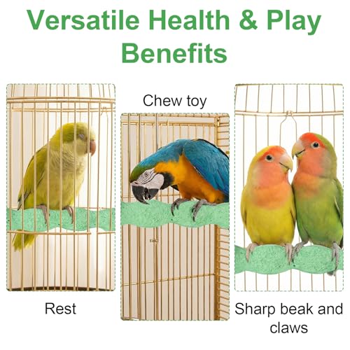 Image of 6PCS Bird Beak Grinding Stone Perch - Anti-Slip Resin Perch Stand for Beak & Claw Trimming, Chewing Toy for Parakeets, Budgies, Cockatiels, Conures