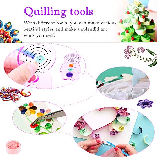 BUZIFU 19 Pezzi Kit Quilling Carta 900 Strisce di