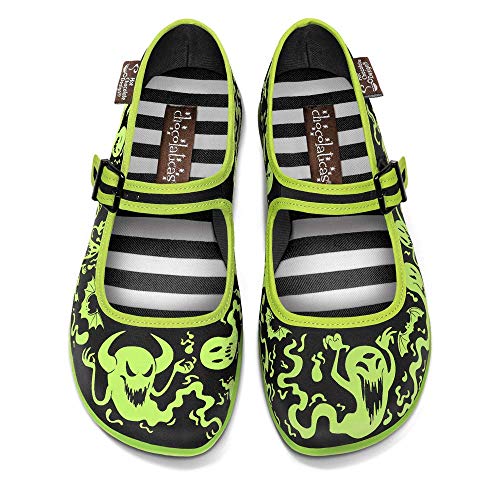 Image of Hot Chocolate Design Chocolaticas R.I.P Women's Mary Jane Flat Multicoloured HCD 41, R I P, 9 UK