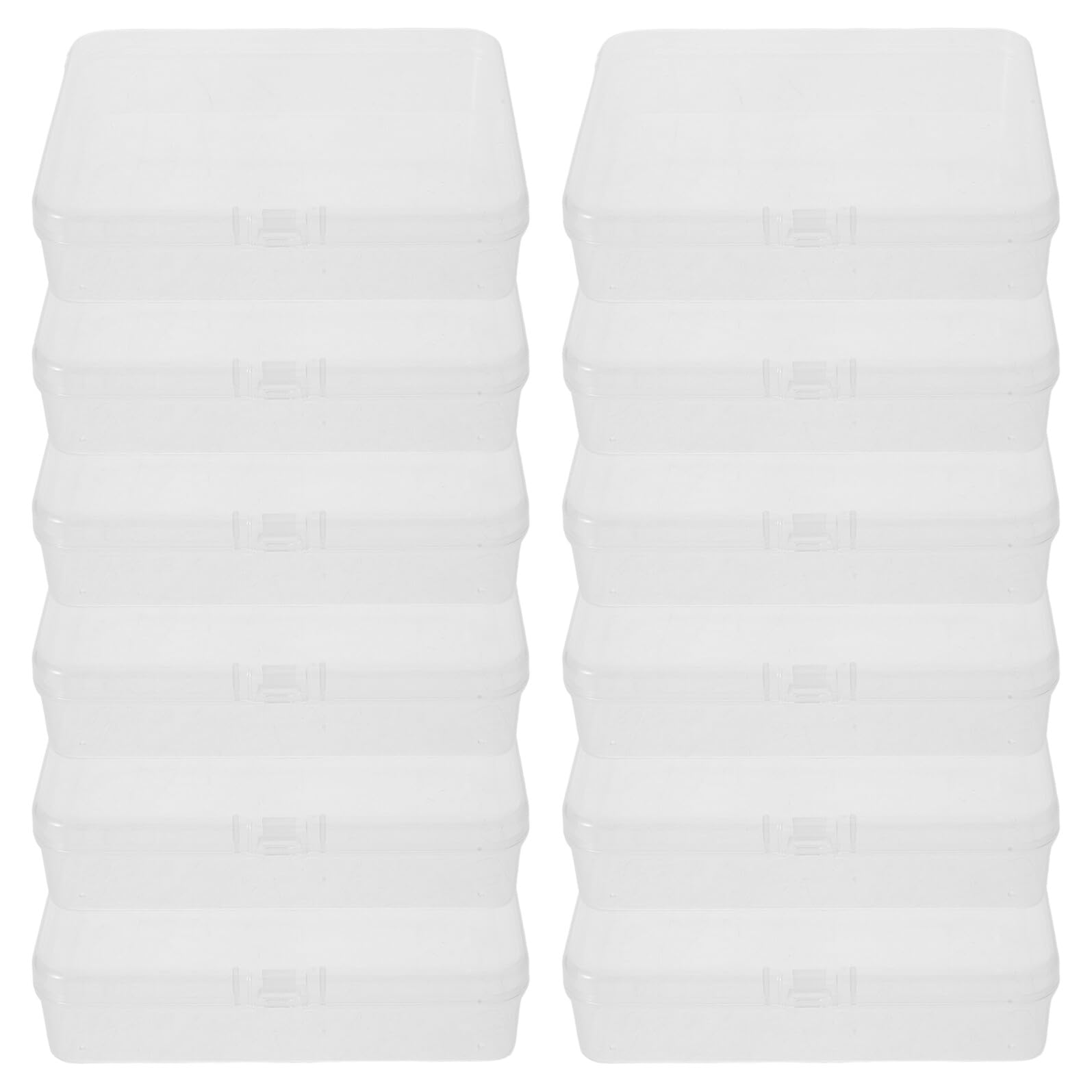 TOYANDONA Porta Pastelli Trasparente con Coperchio a Scatto Scatola Impilabile in Plastica Resistente da 24 Pezzi per Organizzazione Cancelleria e Forniture Scolastiche per Aula
