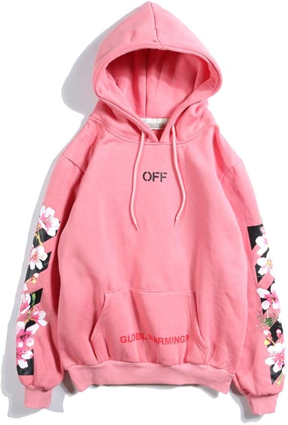 Amazon Co Jp Off White オフホワイト パーカー メンズ プルオーバー トレーナー スウェット 桜 ペアルック 秋冬 カジュアル カッコいい プリント フーディ ファッション ピンク L 並行輸入品 ファッション