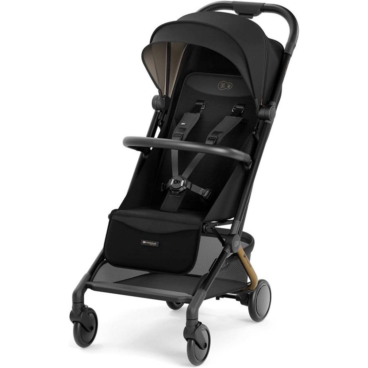 Kinderkraft PILOT 2 Cochecito de Bebé, Silla de Paseo, Deportivo, Sistema Plegable, Pequeñas Dimensiones Después de Plegar, Ligero, Filtro UPF 50+, Arnés de Seguridad de 5 punto, Negro