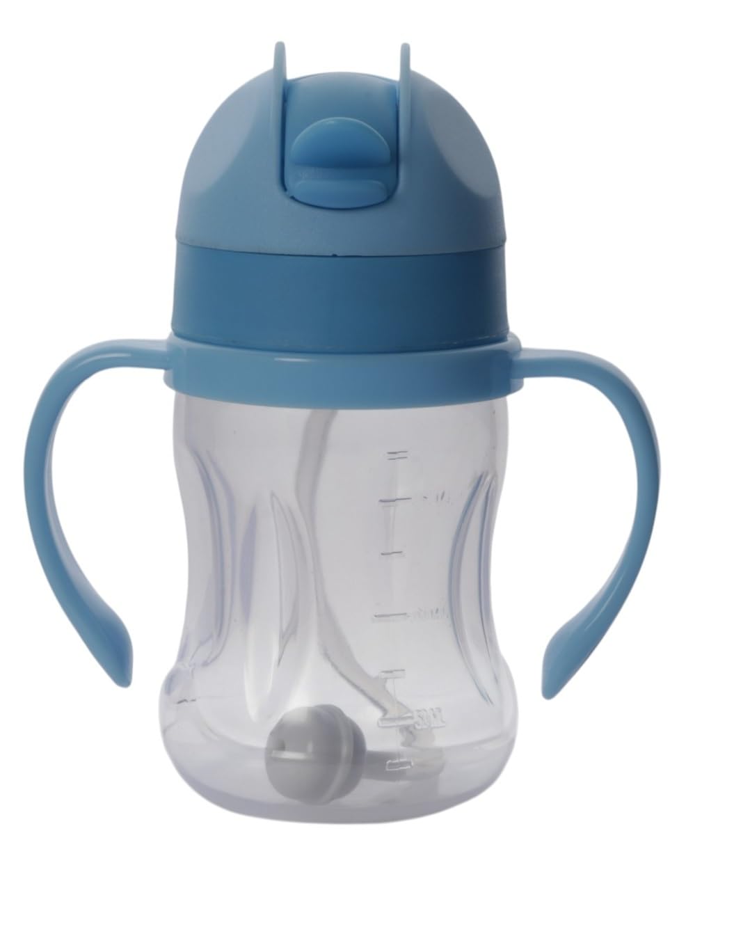 Nabhya 200ml Spill-Proof Toddler Sippy Cup with Gravity Ball Straw & Flip Top Lid | BPA-Free Transparent Kids Water Bottle with Easy Grip Handles | Leakproof Baby Sipper Cup for Babies (Blue)-image-3