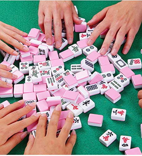 Set de Mahjong Chino Mini 144 Fichas Accesorios Rosa miniatura 7