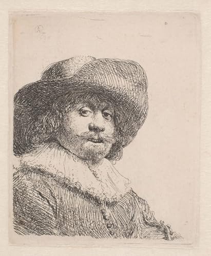 Affiche Rembrandt homme au chapeau décoration murale toile 60x90cm salon