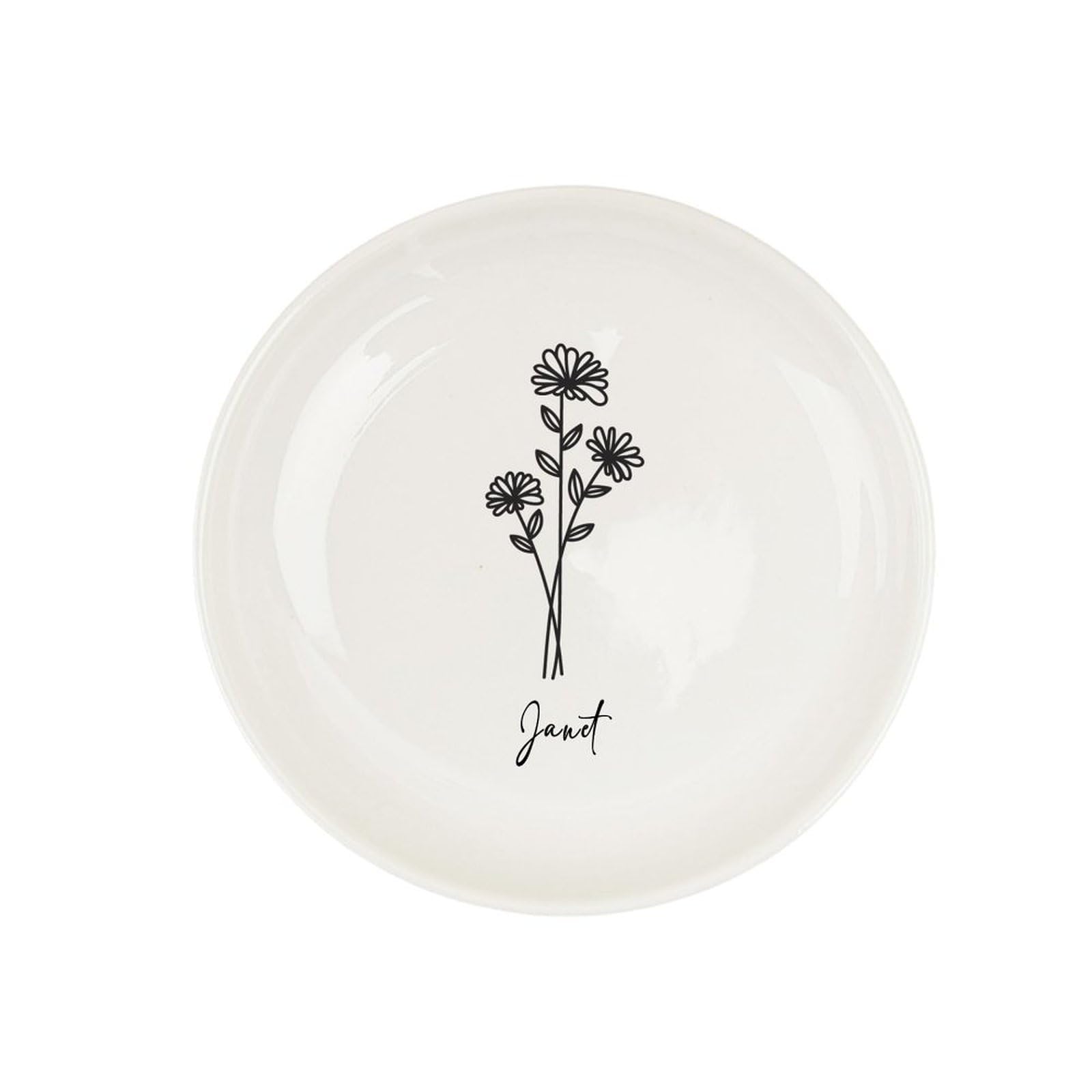 Cadeau fête prénuptiale plat à bijoux en céramique personnalisable