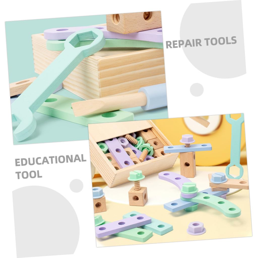 ifundom Set di Costruzioni in Legno per Ragazzo Ragazza Valigetta Attrezzi Educativa e Sicura, Festa Scuola Decor per Sviluppare Capacità Pratiche e Gioco Creativo