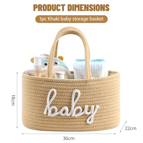Panier de rangement pour couches et lingettes de bébé - Idéal table à langer