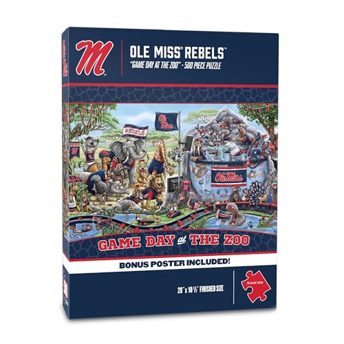 Image of YouTheFan NCAA Mississippi Rebels inchGame Day At The Zoo inch 500 Puzzle