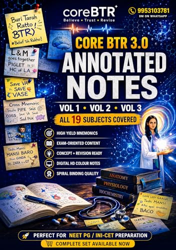 Image of Core Btr 3.0 Computer Typed Annotated Notes All-3 Books With Btr 3.0 Integrated System Part Digital Colour Notes With Spiral Binding 2026-2027
