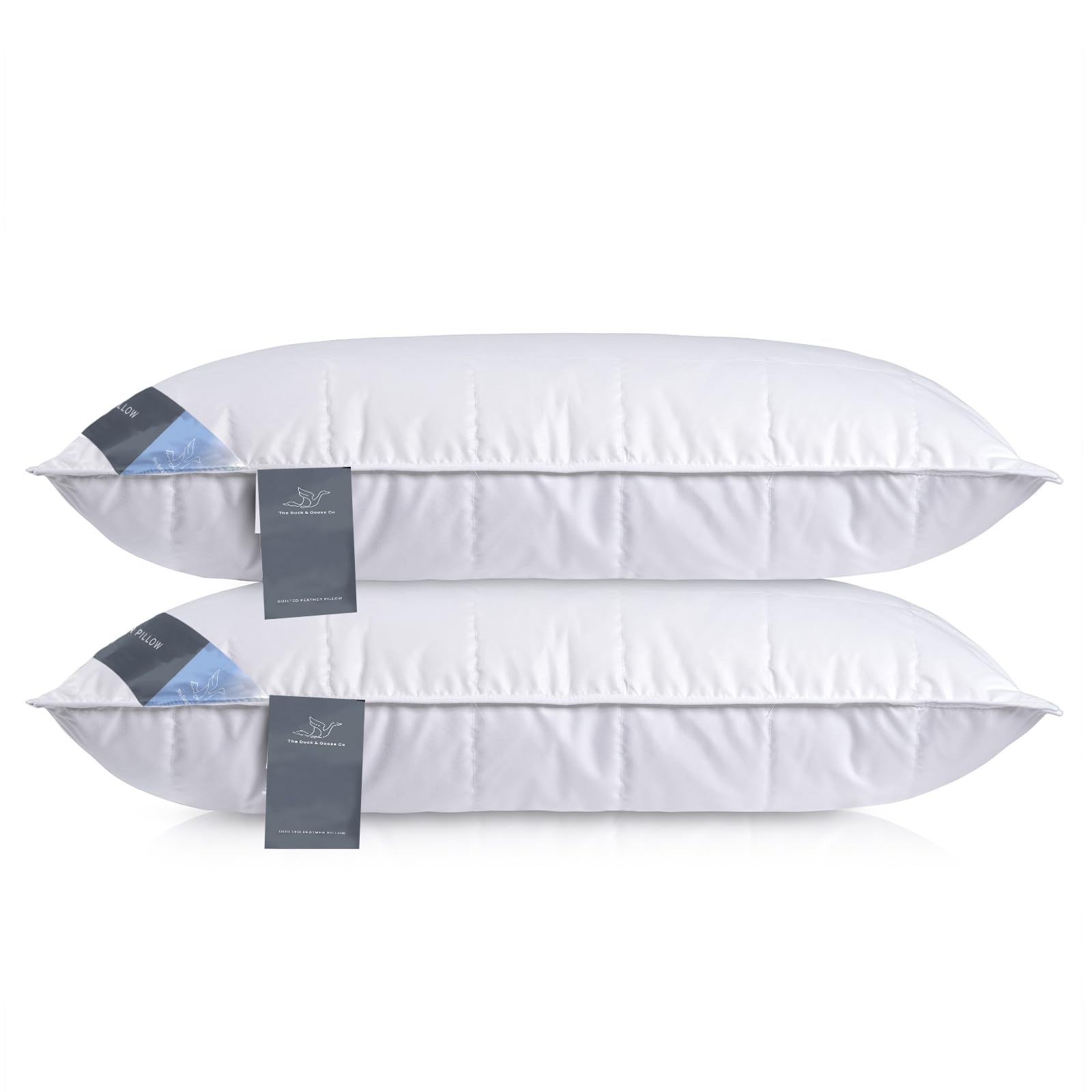Luxury Natural Feather & Down Pillow 19x29 Inch Medium-Soft Support