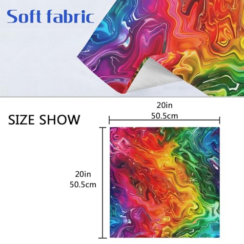 Servilletas de tela multicolor de poliéster set x6 20x20 pulg miniatura 6