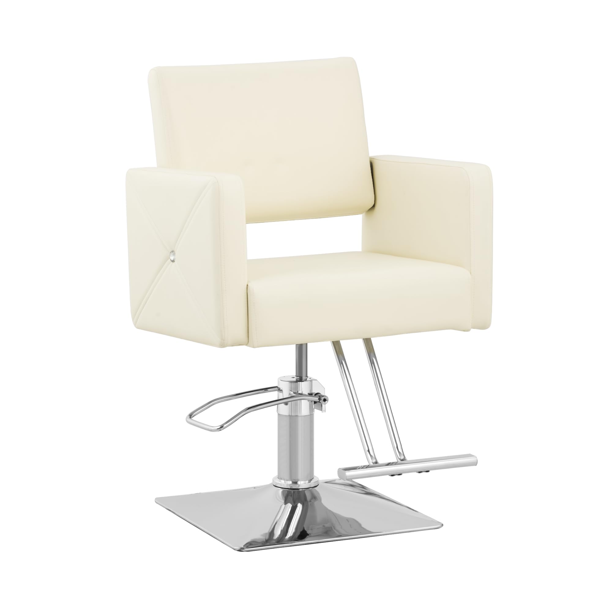 Physa Sillón de Peluquería Carlisle con Reposapiés y Altura de Asiento de 49-63 cm para hasta 150 kg Beis Sillón de barbería Silla de peluquería Silla de barbería