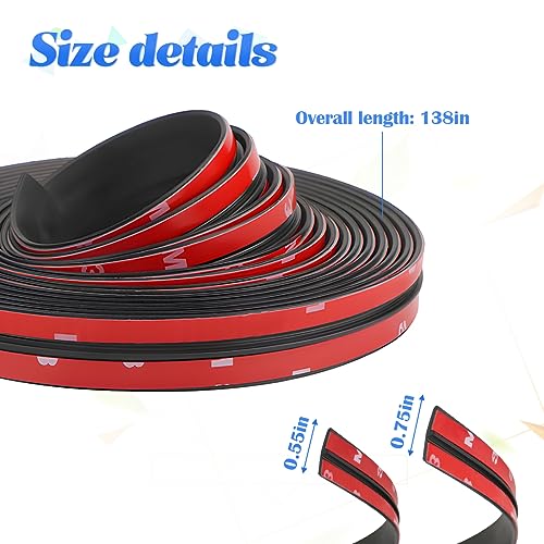 BESULEN 26 Ft Car Windshield Weather Stripping, T Shape 14mm+19mm As a Set, Adhesive Rubber Seal Strip, Auto Sunroof Sealing Gasket, Front Rear Windshield Trim Leak Sound Proofing Weatherstrip by BESULEN - Image 2
