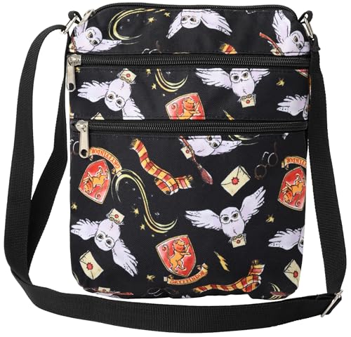 Harry Potter Womens Crossbody Bag Hogwarts Travel Purse Passport Gryffindor AOP