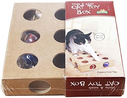 Color You Wooden Smart Cat Peek and Play Box Toy with Multi-Chamber and PlayToys in The Cubic Toy