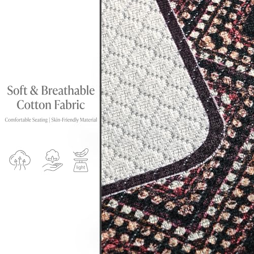 Image of Kuber Industries 2+1 Seater Sofa Cover | Slipcover for Living Room | Thick & Cozy | Non-Slip Comfort Sofa Cover Set | Paradise Diamond 1372 - Cream & Purple