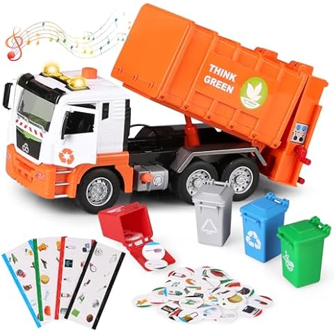 kramow 12" Friction-Powered Garbage Truck Set Cover