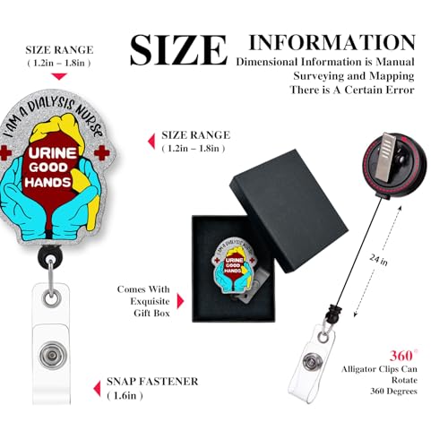 Image of YXZ130 Cusrtyh Urine Good Hands Funny Nurse Work Supplies Badge Reel Retractable with Alligator Clip, Gift for Doctor Nurse Medical Office Work