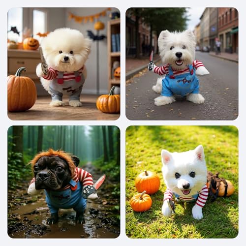 Disfraz Chucky para perro - Halloween cosplay miniatura 2