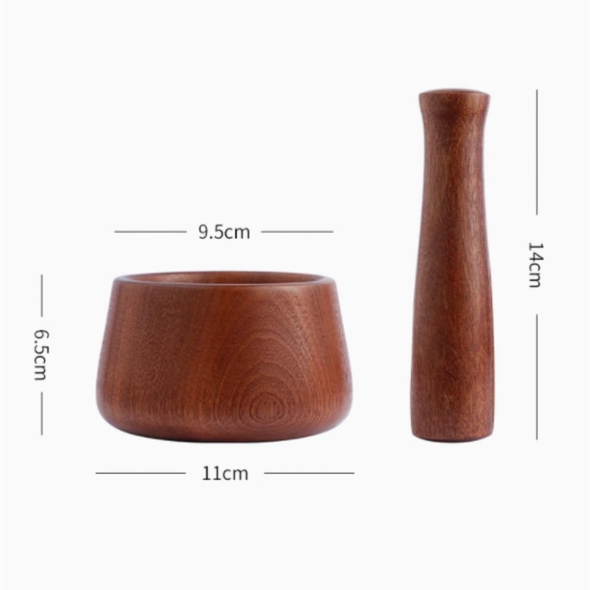 Mörser Stößel Küche Manuelle Knoblauchpresse Aus Holz for Den Haushalt, for Kochen, Pfeffermühle, Stößel-Set Knoblauchschleifwerkzeug