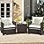 Vongrasig 5 Piece Patio Furniture Set, Small Balcony Furniture, PE Wicker Rattan Outdoor Lounge Chairs with Soft Cushions 2 Ottoman&Glass Table, Patio Chairs Set of 2 for Porch (Beige)