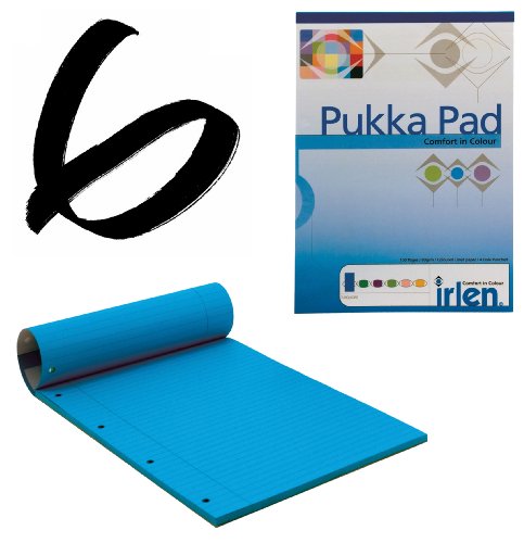 6x Turquoise Pukka Pad A4 80gsm Ruled With Margin 100 Pages 50 Sheets