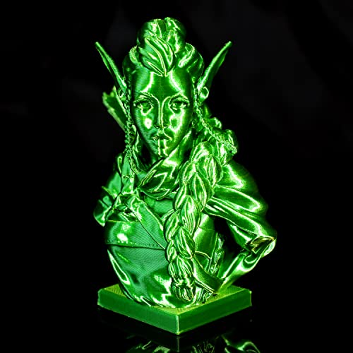 Image of Gratkit Silk Dual Color PLA Filament, Coextrusion PLA Filament 1.75mm, + /-0.03mm, 1KG /Roll, Silk PLA Yellow & Green
