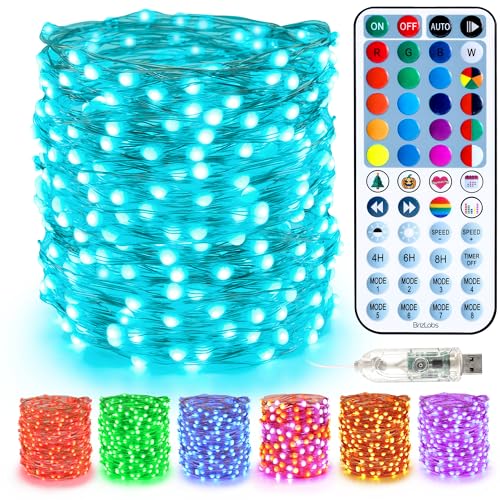 BrizLabs Fairy String Lights, 33ft 100 LED Color Changing Pastel Fairy Lights with Remote Timer, USB Easter Starry Light - Detailed View