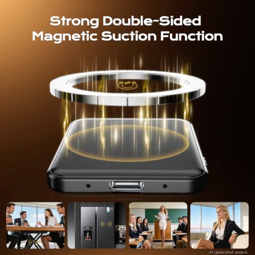 Image of Voice Activated Recorder 64GB - Double-Sided Magnetic Voice Recorder with AI Noise Reduction, Holds 6000 Hours of Audio, Recording Device for Lectures, Meetings and Interviews